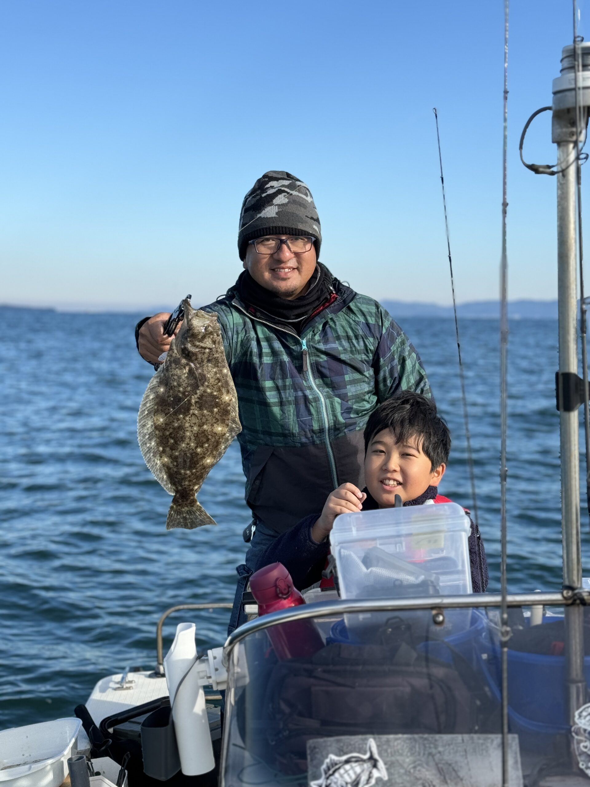 釣りを楽しむ光電社長